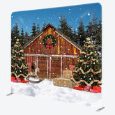 Aperturee - Aperturee Snowy Wood House Night Christmas Pillow Case Backdrop